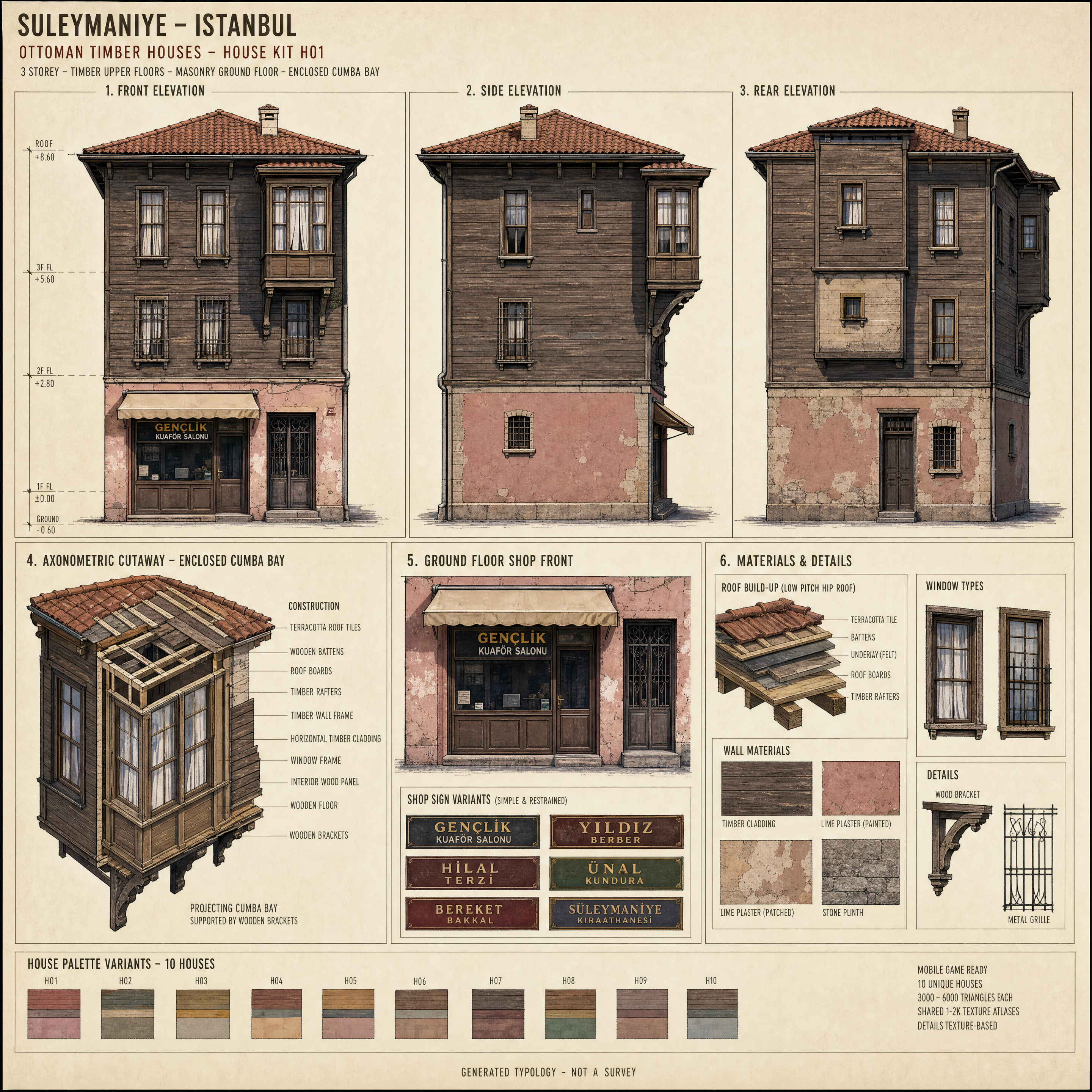 Generated Ottoman house design sheet reviewed before modeling