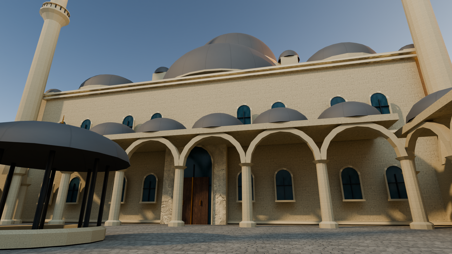 Courtyard and arcades of the mosque